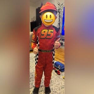 Lightning McQueen Pit Crew One Piece Costume with Hat